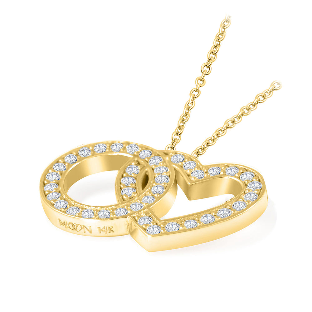 
            
                Load image into Gallery viewer, Eternal Moon Necklace - Diamond &amp;amp; Gold
            
        